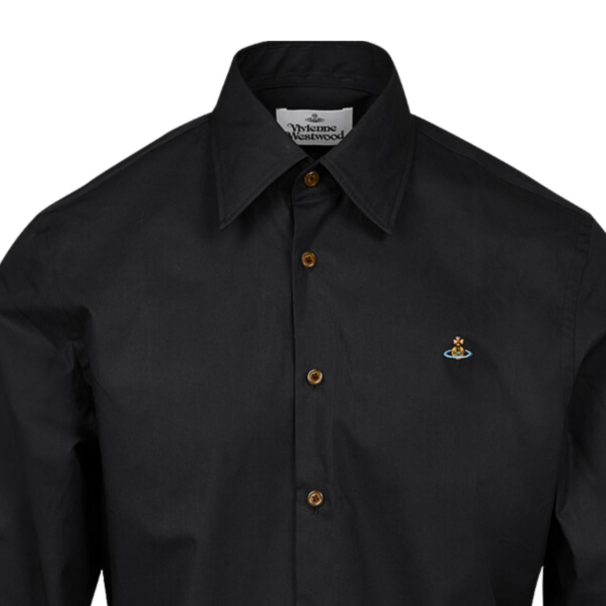 Vivienne Westwood Embroidered Logo Ghost Black Shirt