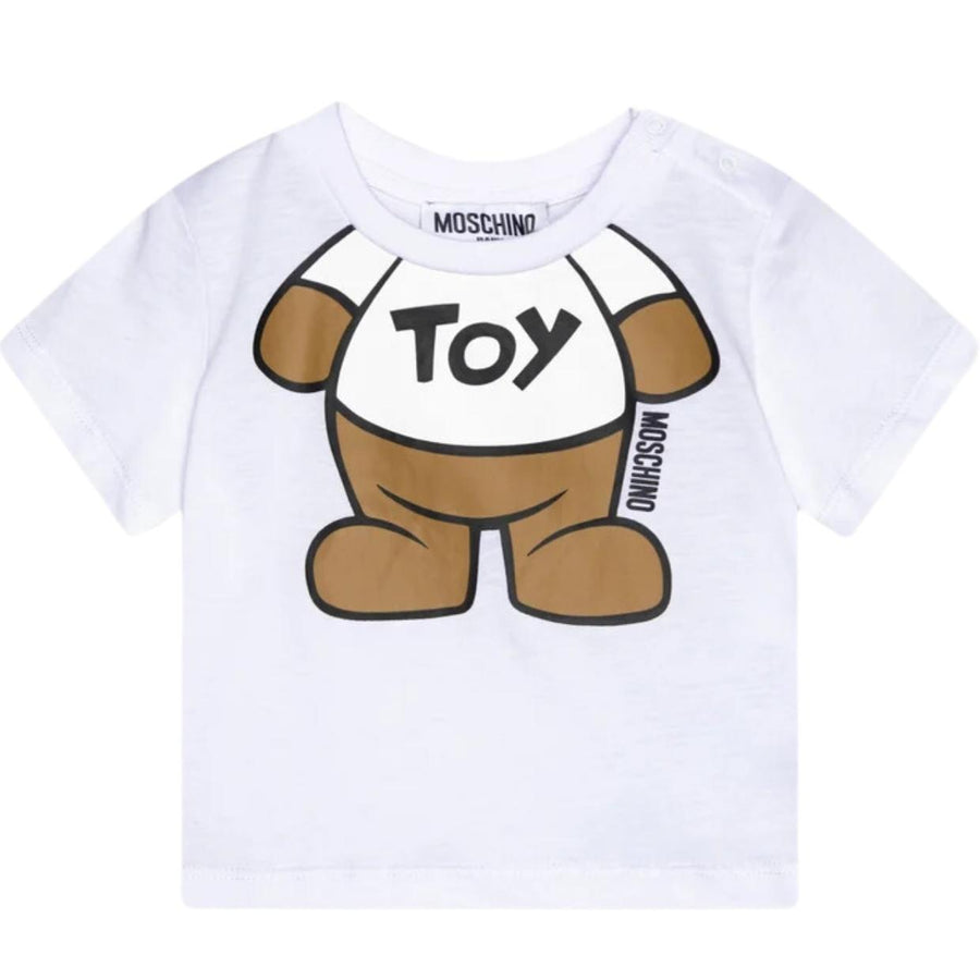 Moschino Baby Teddy Bear Print White T-Shirt