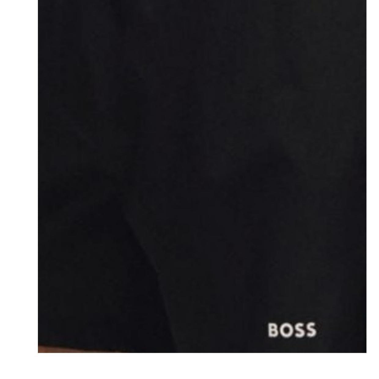 BOSS Embroidered logo Tio Black Swim Shorts