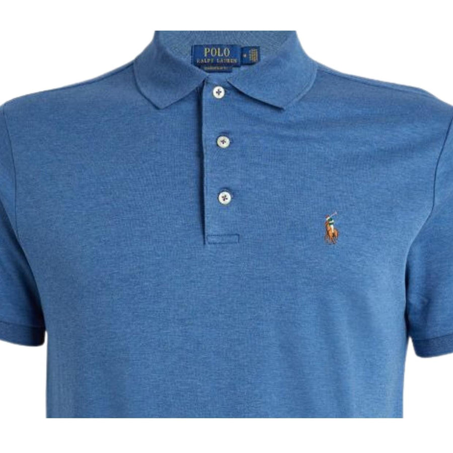 Ralph Lauren Blue Slim Fit Embroidered Logo Polo Shirt