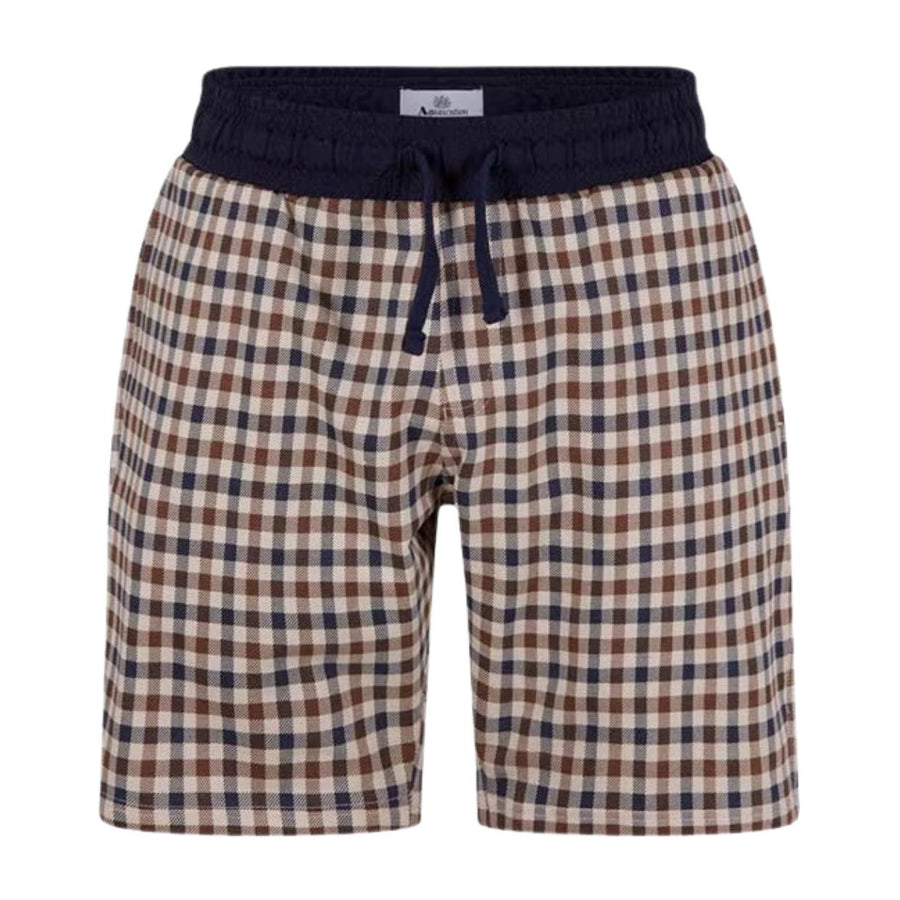 Aquascutum Active Club Check Navy Sweat Short