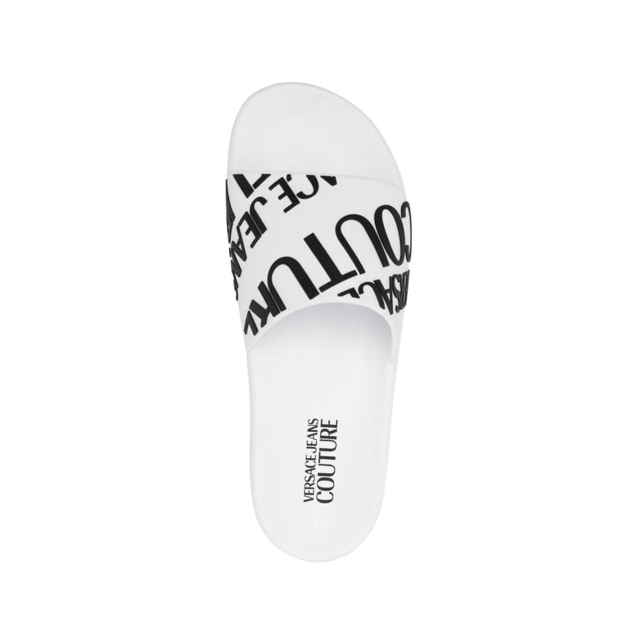 Versace Jeans Couture Logo White Sliders