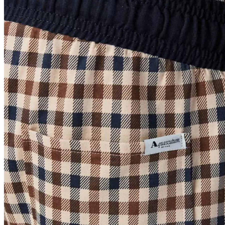 Aquascutum Active Club Check Navy Sweat Short
