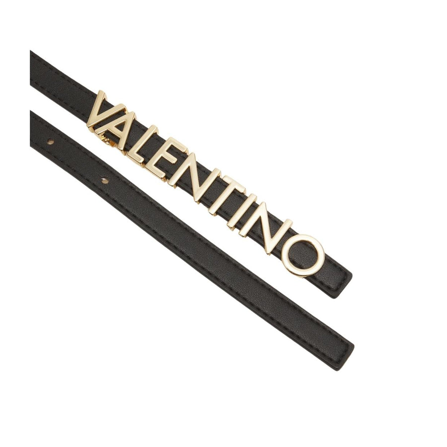 Valentino Bags Lettering Logo Belty Black Belt