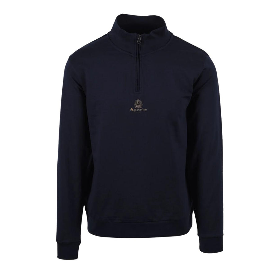 Aquascutum Active Small Logo Half Zip Navy Sweatshirt