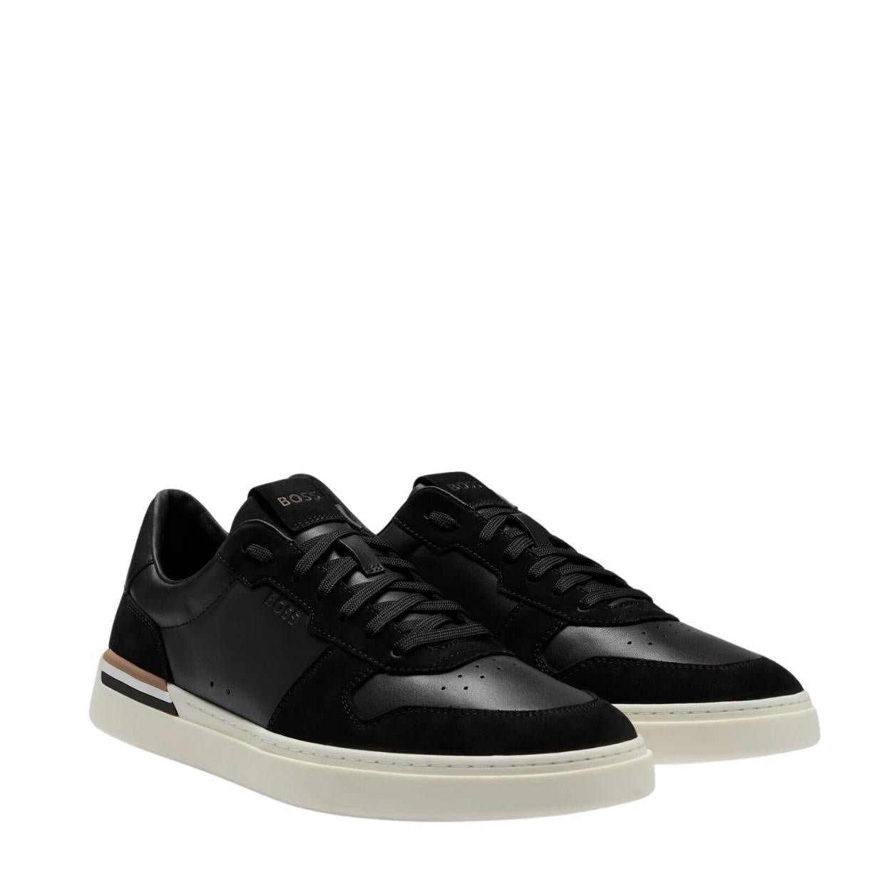 BOSS Clint Black Lace Up Cupsole Trainers