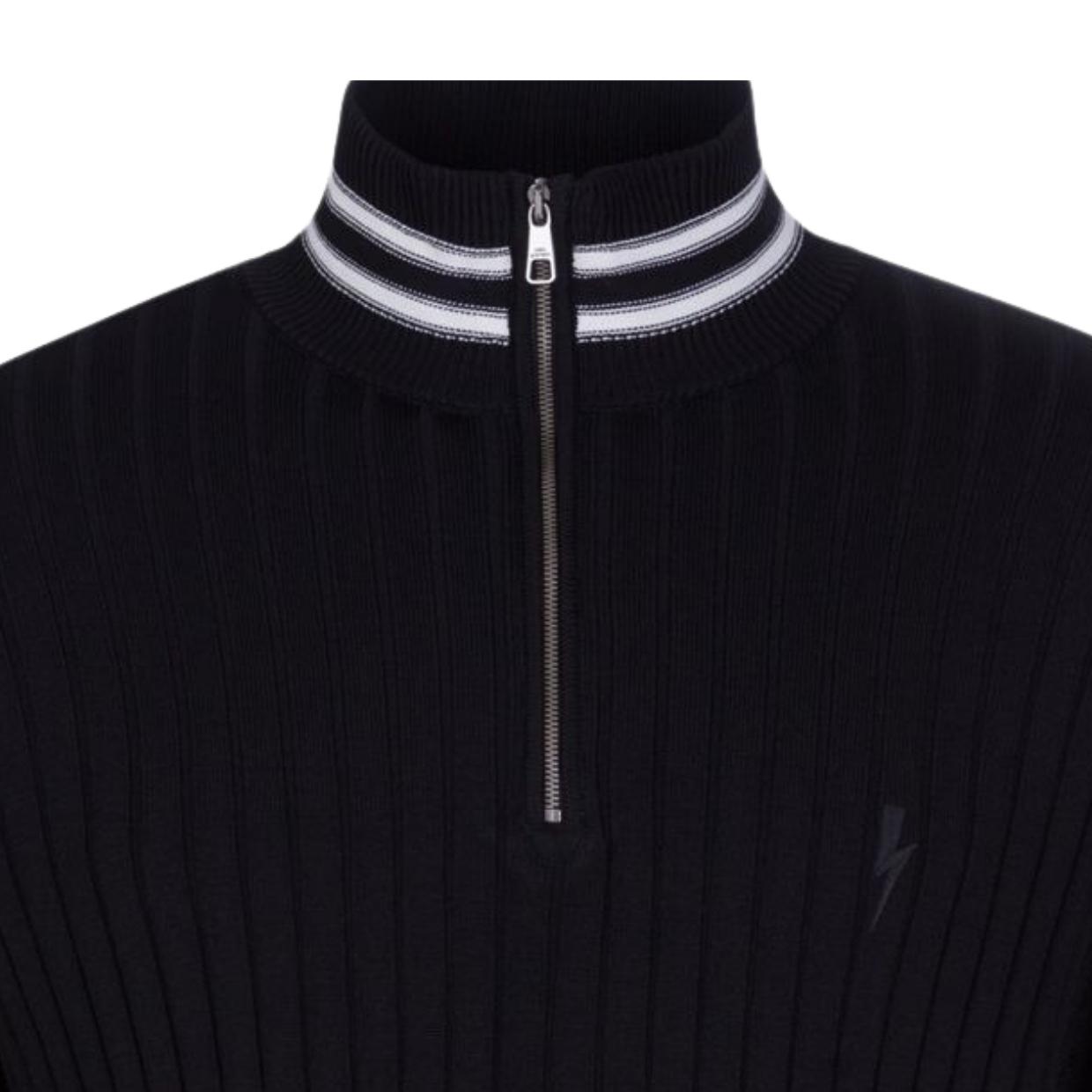 Neil Barrett Black/White Stripe Half Zip Sweater
