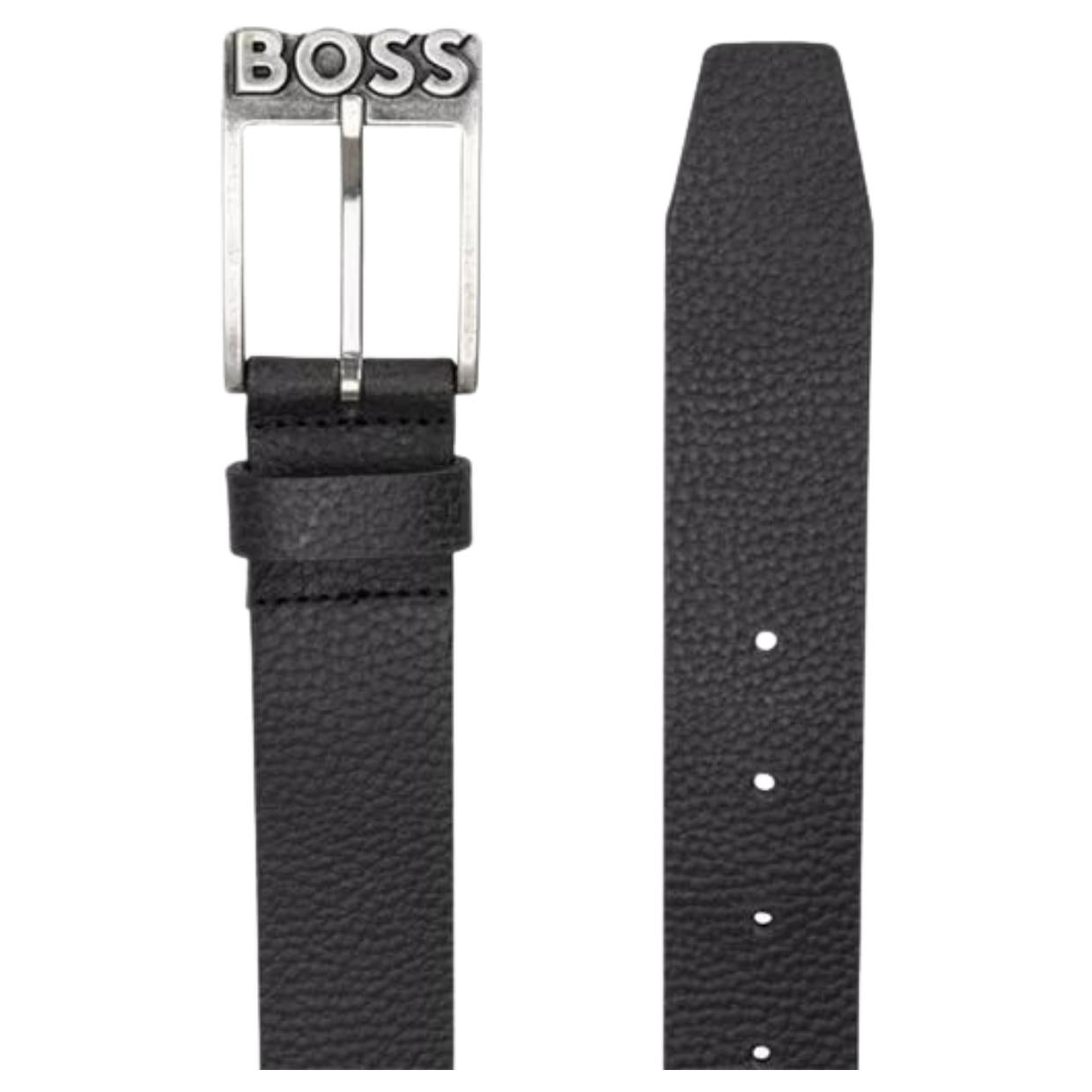 BOSS Simo GR Black Leather Belt