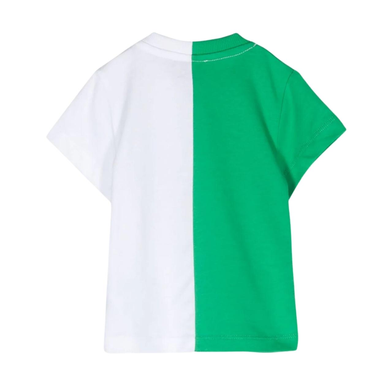 Moschino Baby Half Graphic Logo Green/White T-Shirt