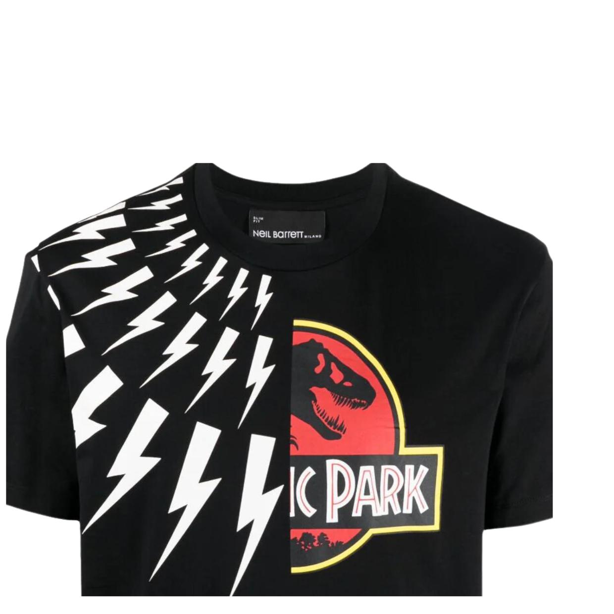 Neil Barrett Jurassic Park Thunderbolt Black T-Shirt