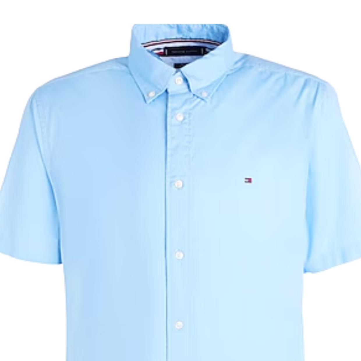 Tommy Hilfiger Flex Poplin Sweet Blue Short Sleeve Shirt
