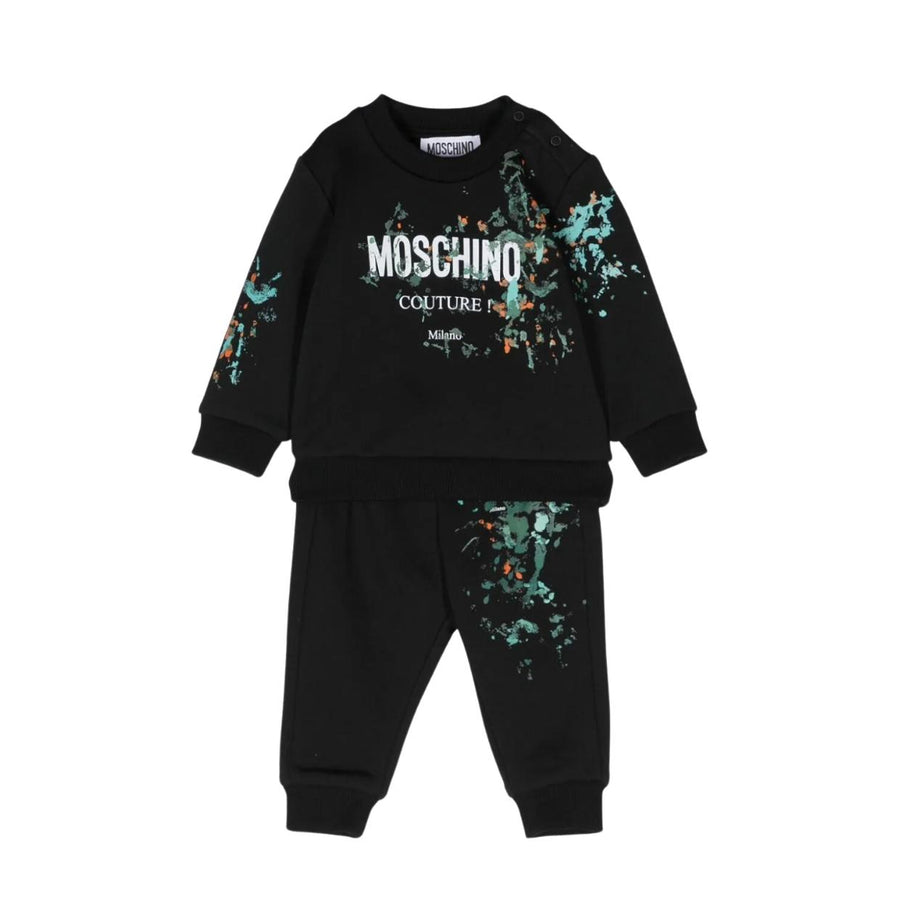 Moschino Baby Paint-Splatter Logo Two Piece Tracksuit Set