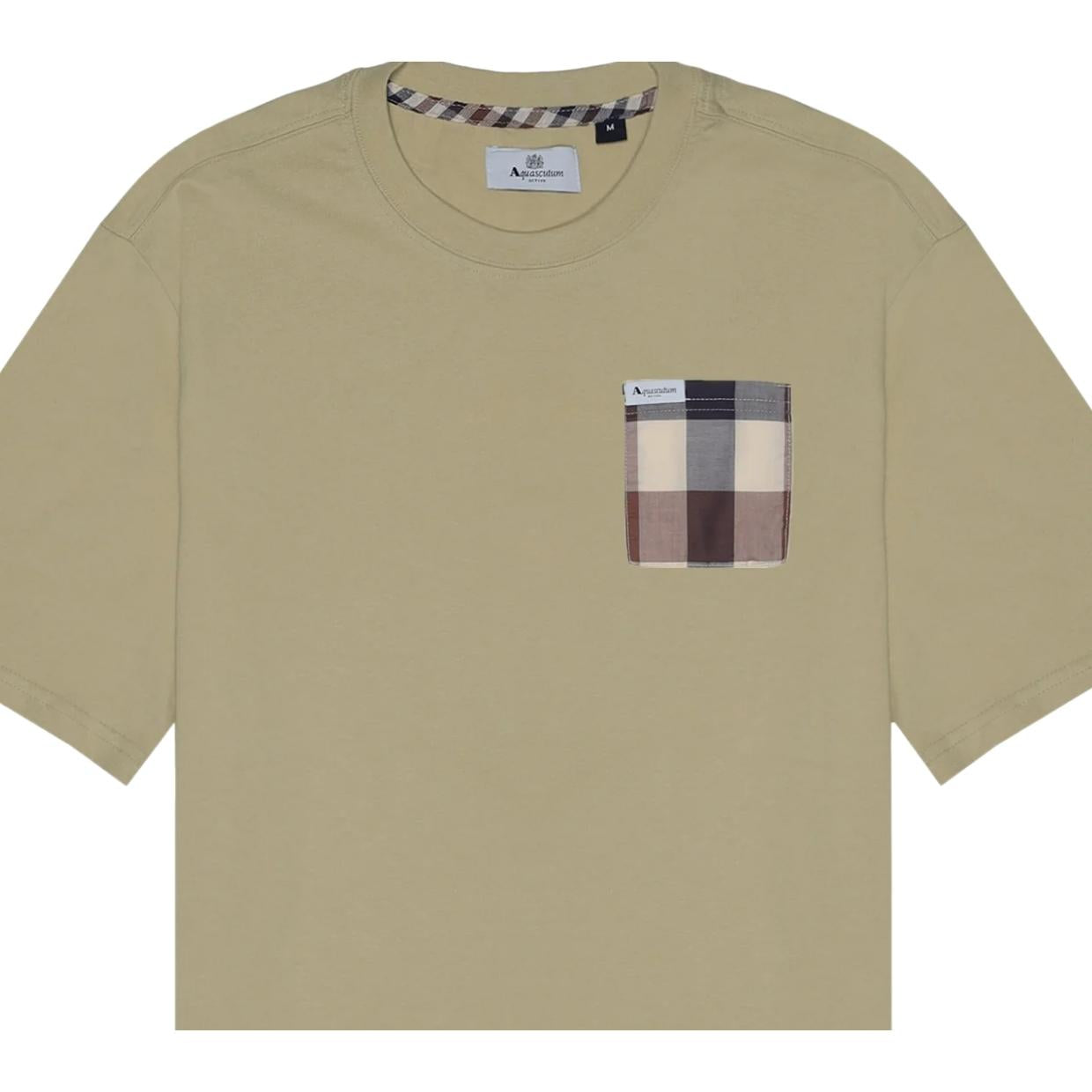 Aquascutum Active Macro Club Check Pocket Beige T-Shirt