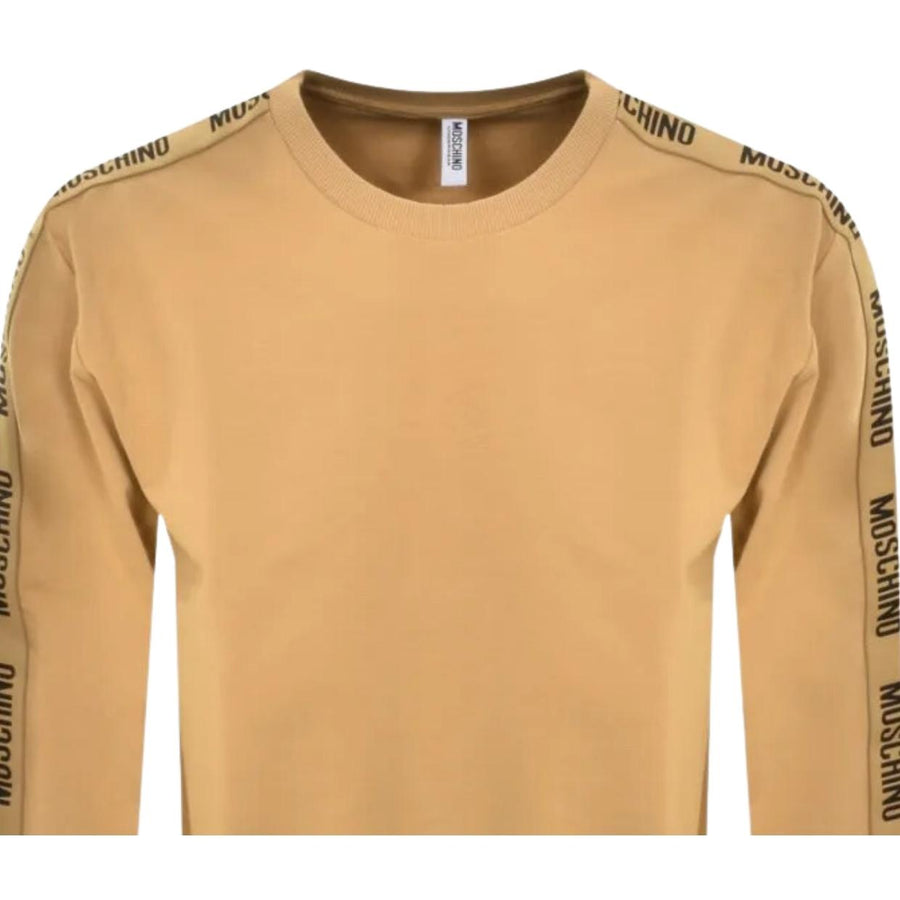 Moschino Underwear Logo Tape Beige Sweatshirt