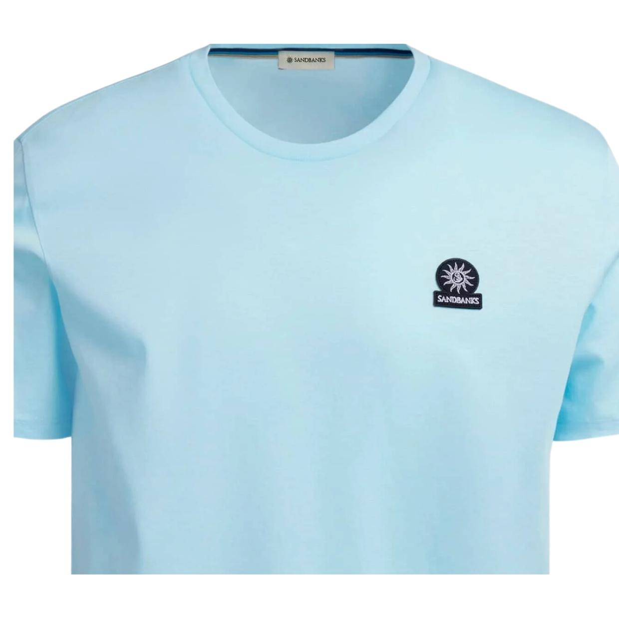 Sandbanks Logo Badge Sky Blue T-Shirt