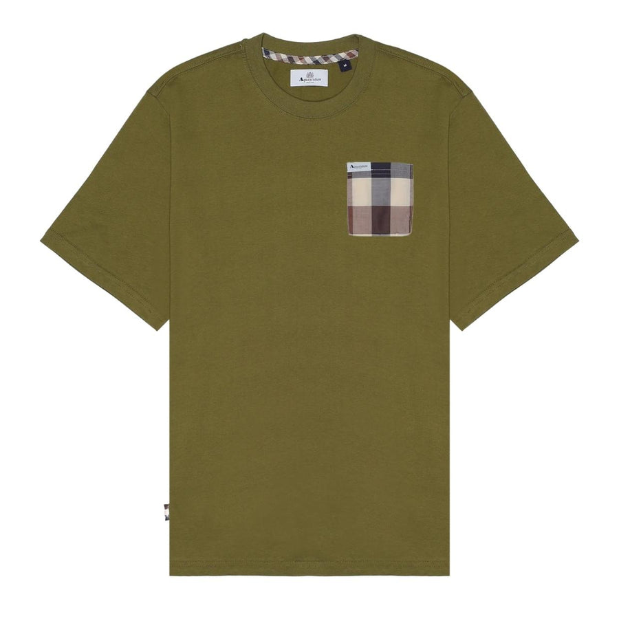 Aquascutum Active Macro Club Check Pocket Green T-Shirt