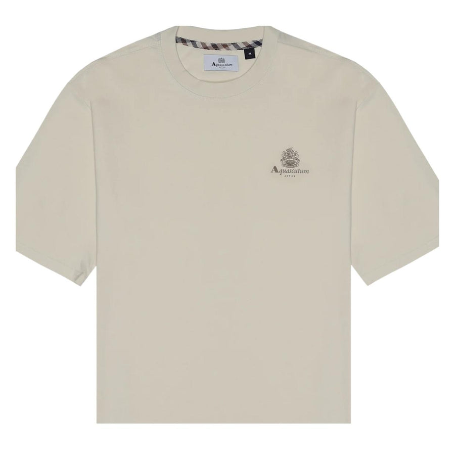 Aquascutum Active Printed Small Logo Off-White T-Shirt