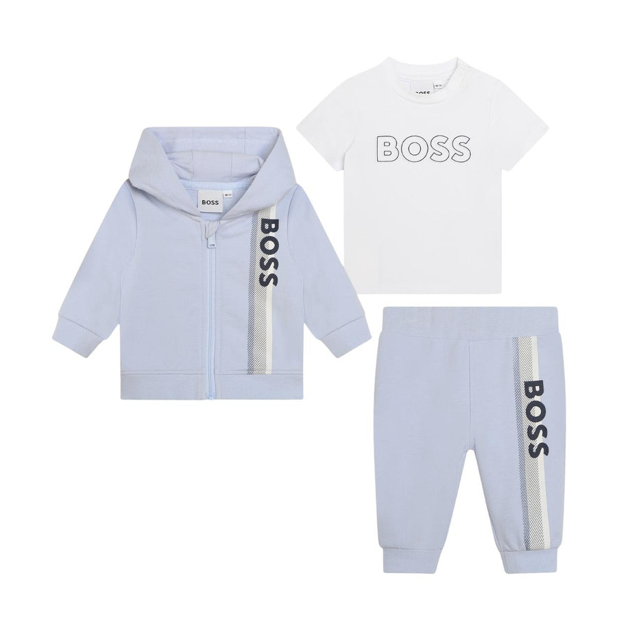 BOSS Baby Logo Pale Blue Three-Piece Tracksuit Set