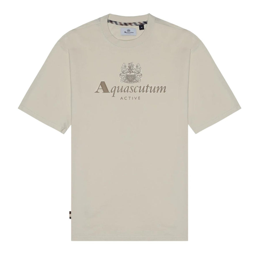 Aquascutum Active Printed Big Logo Beige T-Shirt