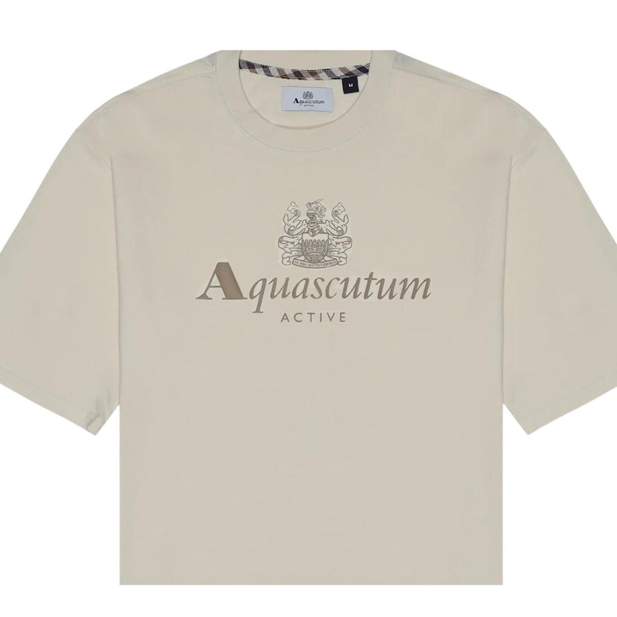 Aquascutum Active Printed Big Logo Beige T-Shirt