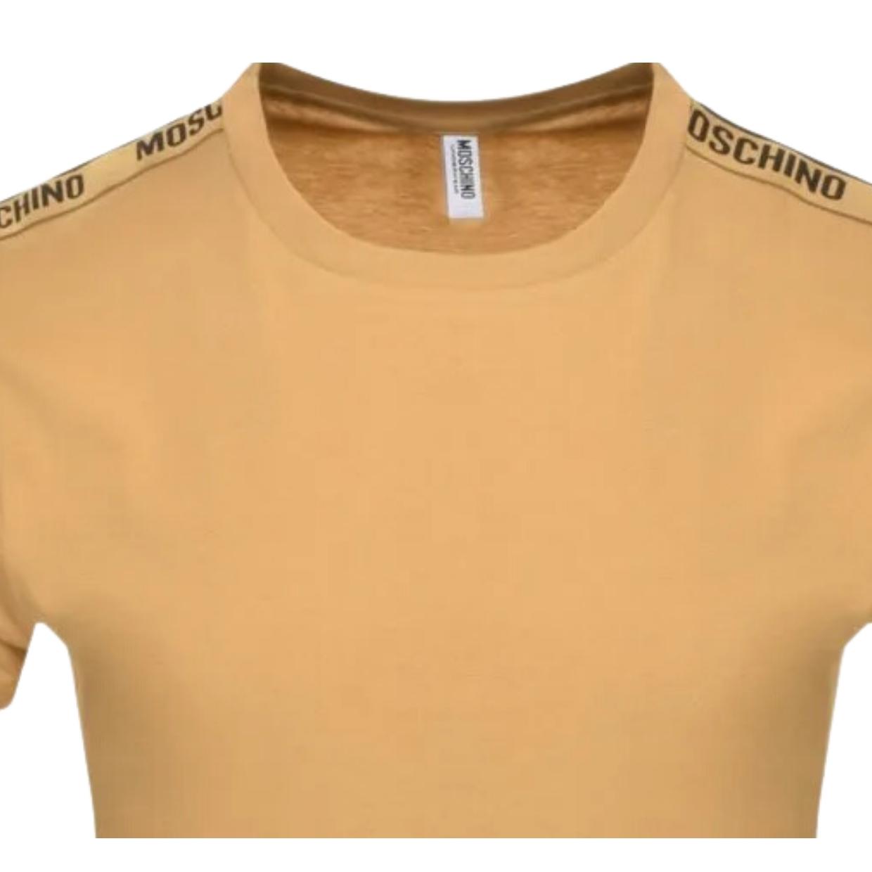 Moschino Underwear Logo Tape Beige T-Shirt