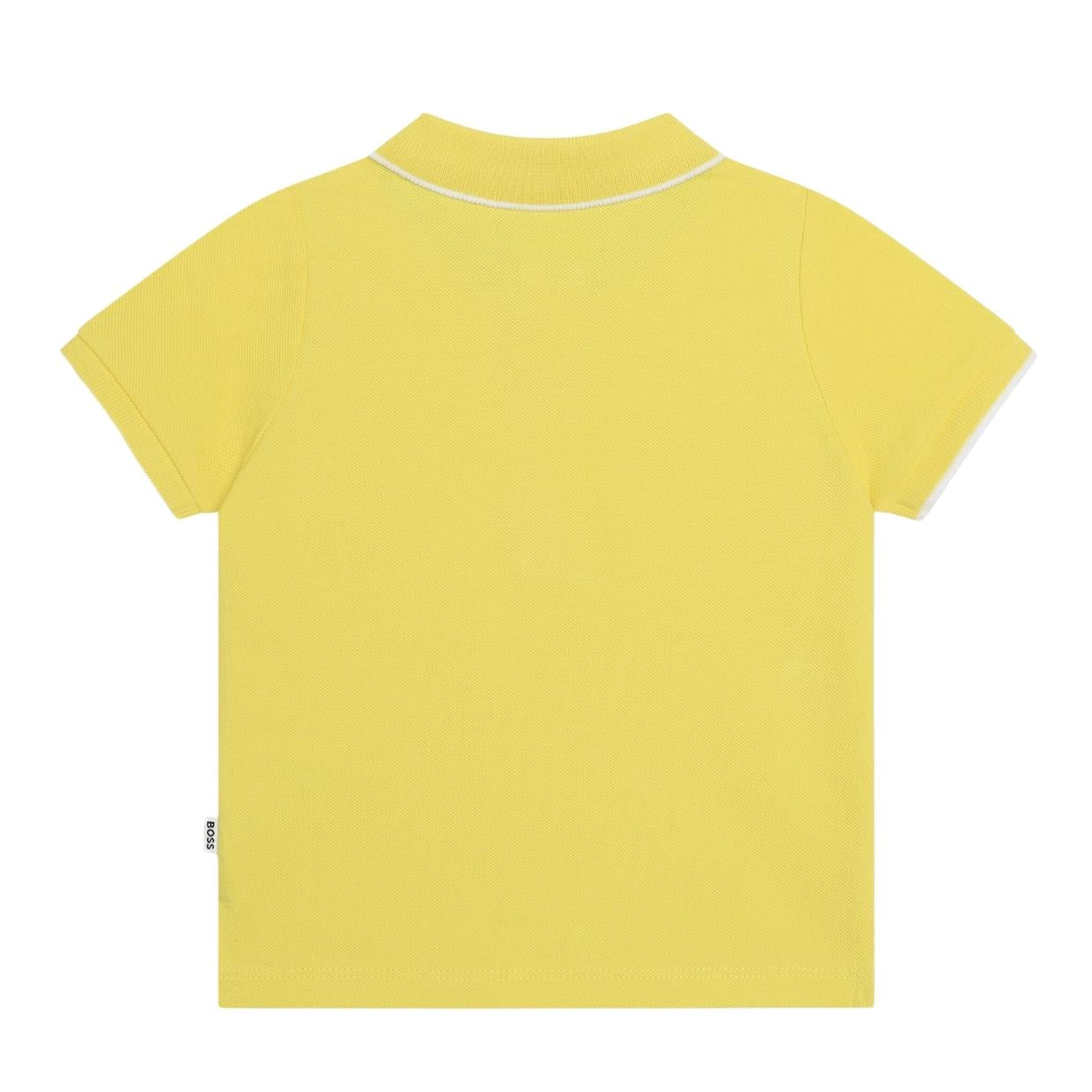 BOSS Baby Print Logo Short Sleeve Yellow Polo Shirt
