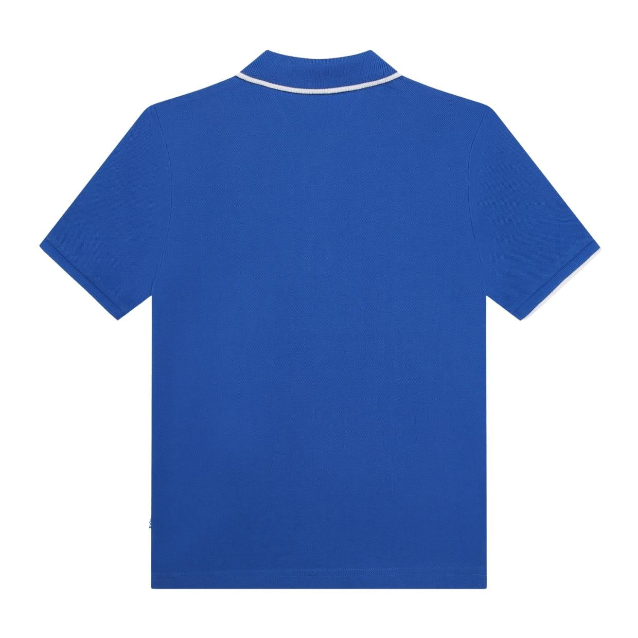 BOSS Kids Print Logo Short Sleeve Royal Blue Polo Shirt