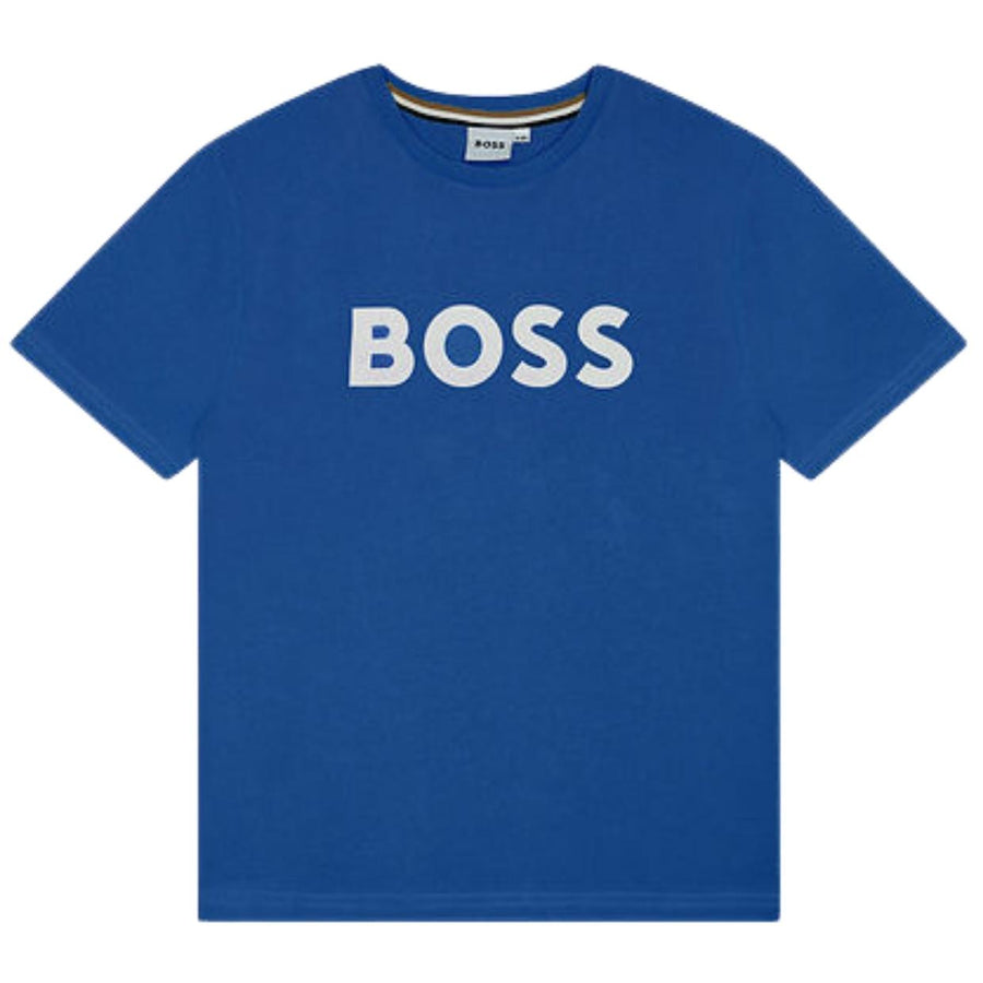 BOSS Kids Print Logo Royal Blue T-Shirt