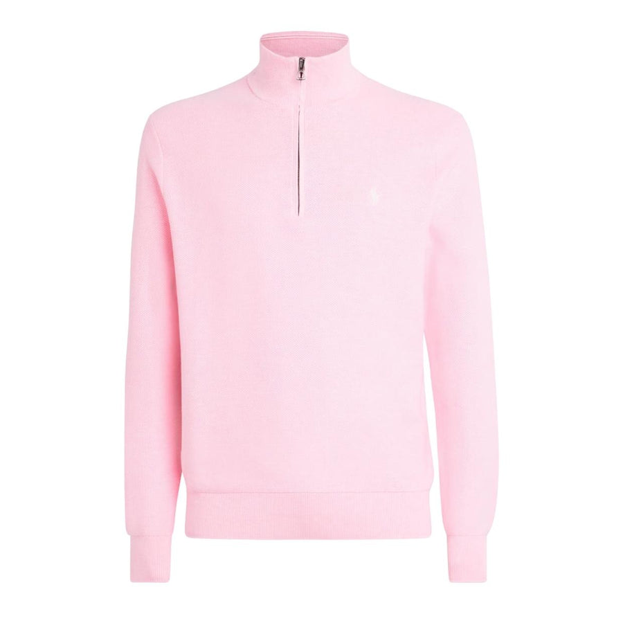 Polo Ralph Lauren Mesh-Knit Half Zip Pink Sweater