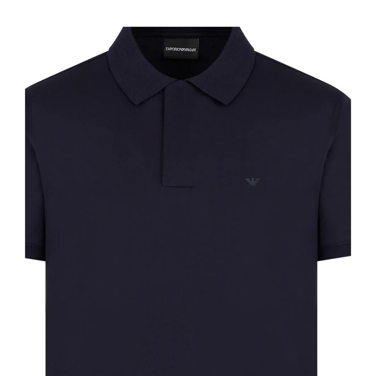 Emporio Armani Dark Navy Quarter Zip Polo Shirt