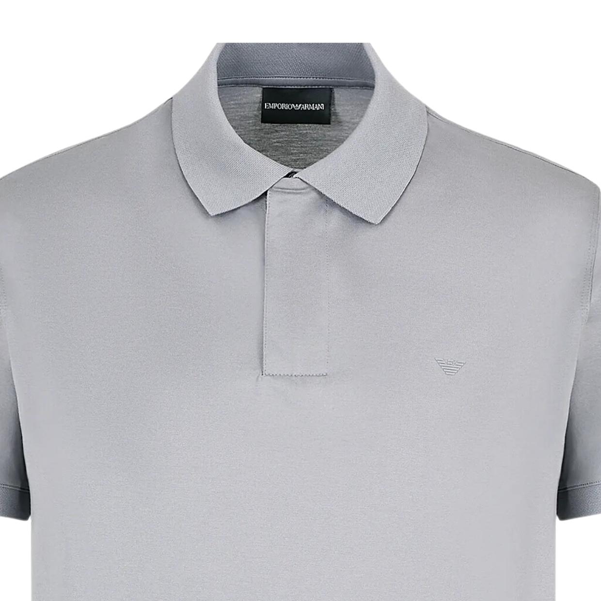 Emporio Armani Grey Quarter Zip Polo Shirt