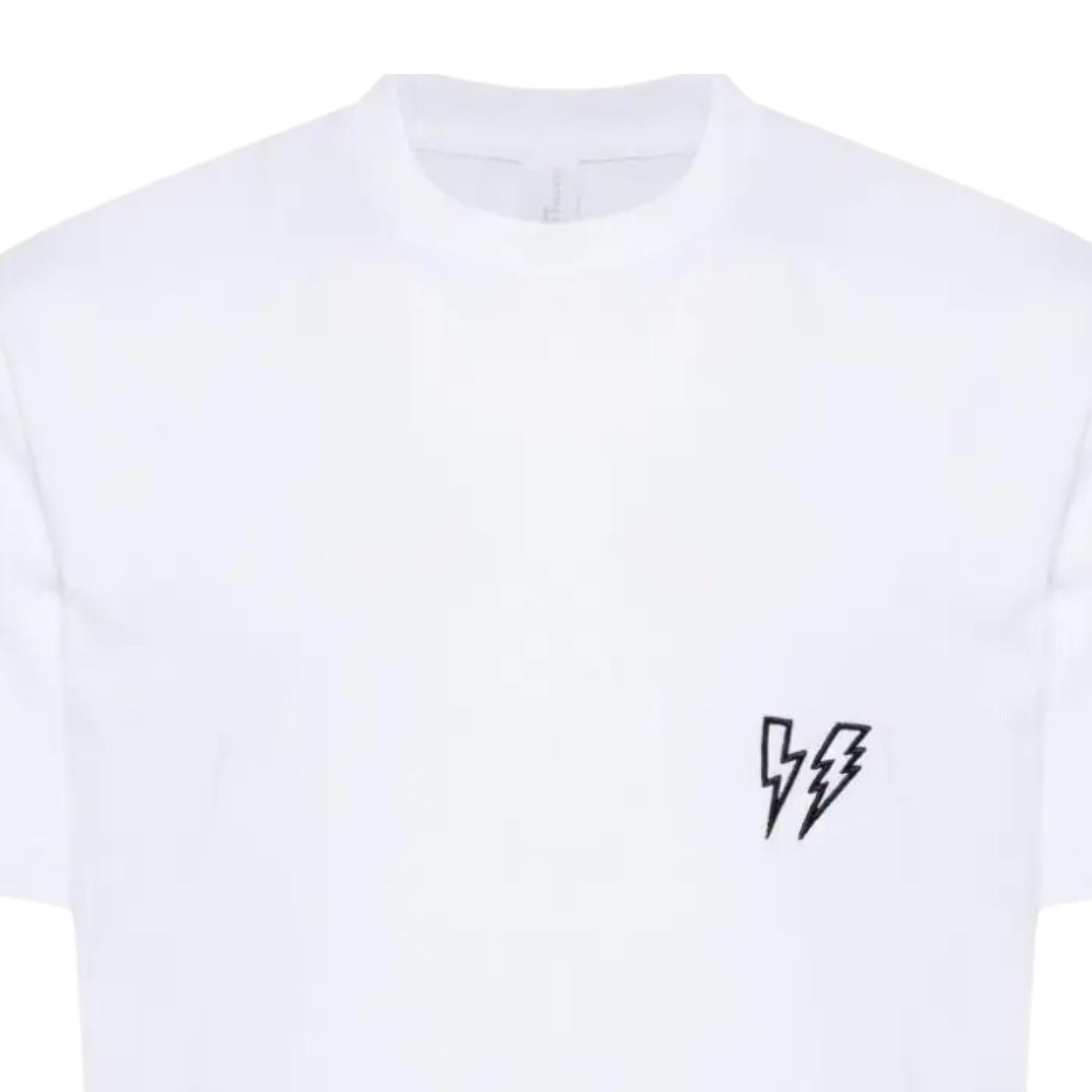 Neil Barrett Slim Fit Double Bolt White T-Shirt