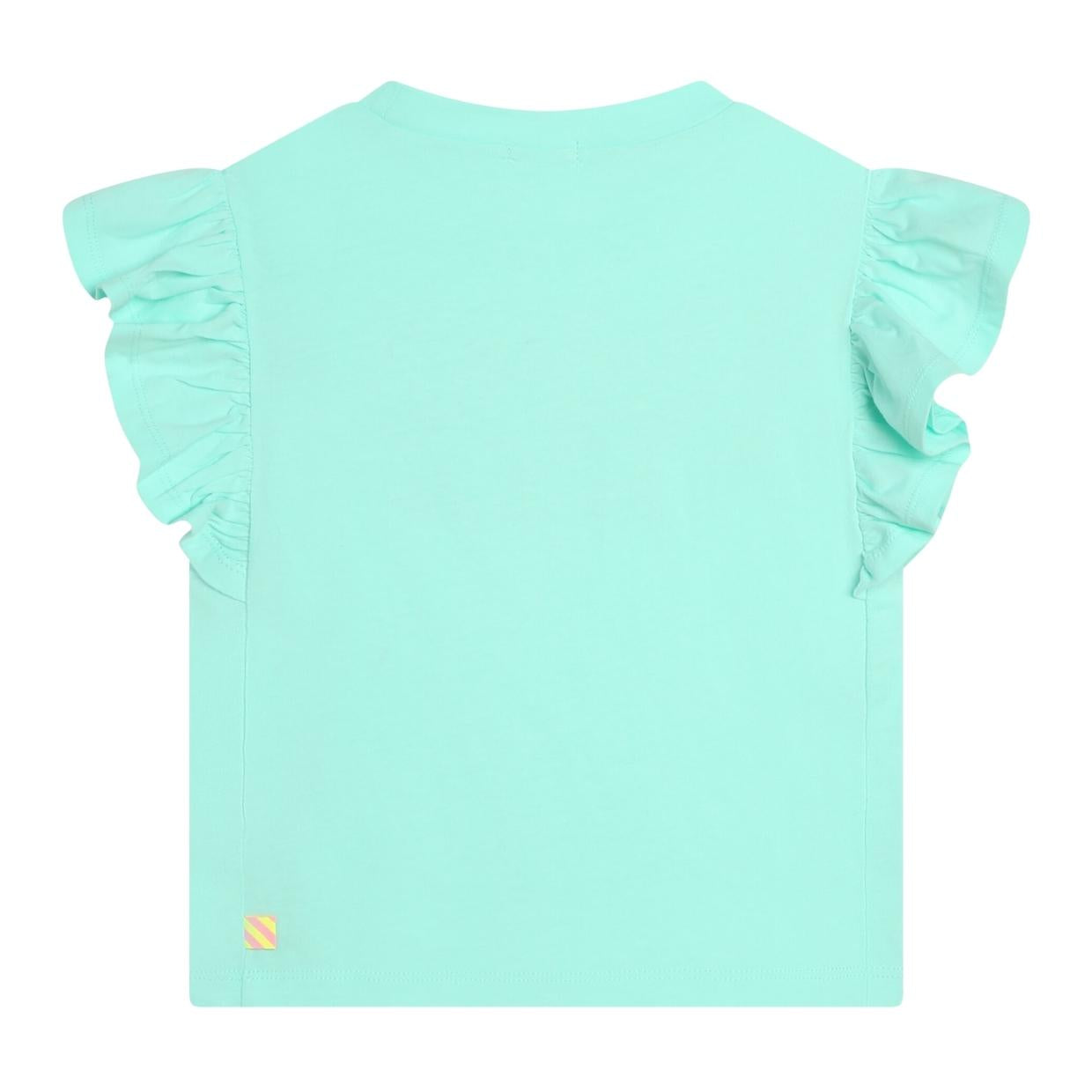 Billieblush Sequins Slogan Aqua T-Shirt