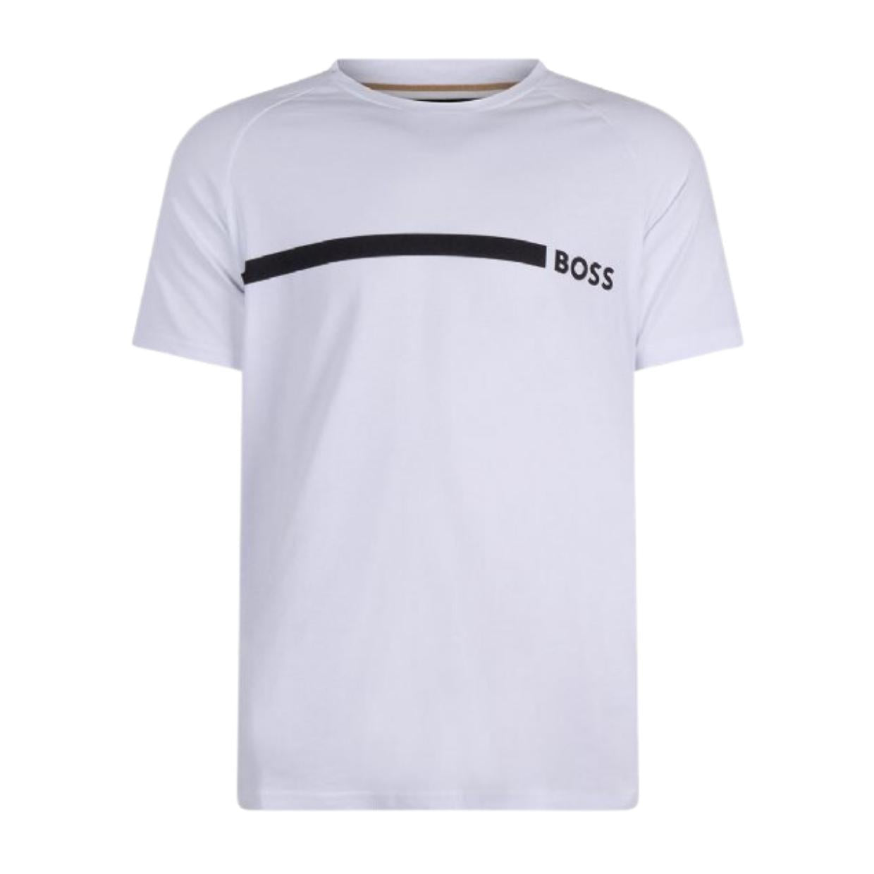 BOSS Slim Fit Contrast Logo White T-Shirt