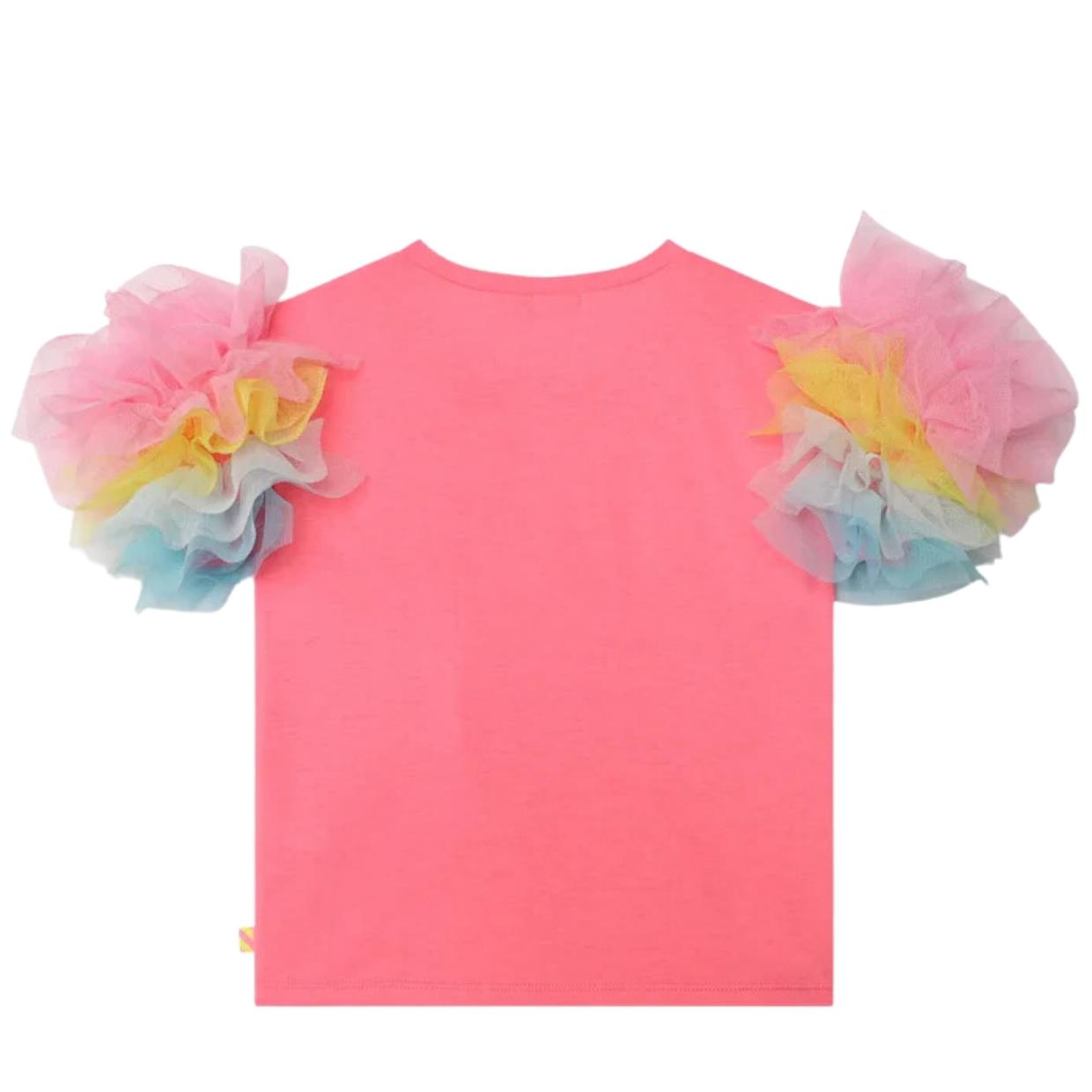 Billieblush Multicolour Sequins Fuchsia Pink T-Shirt
