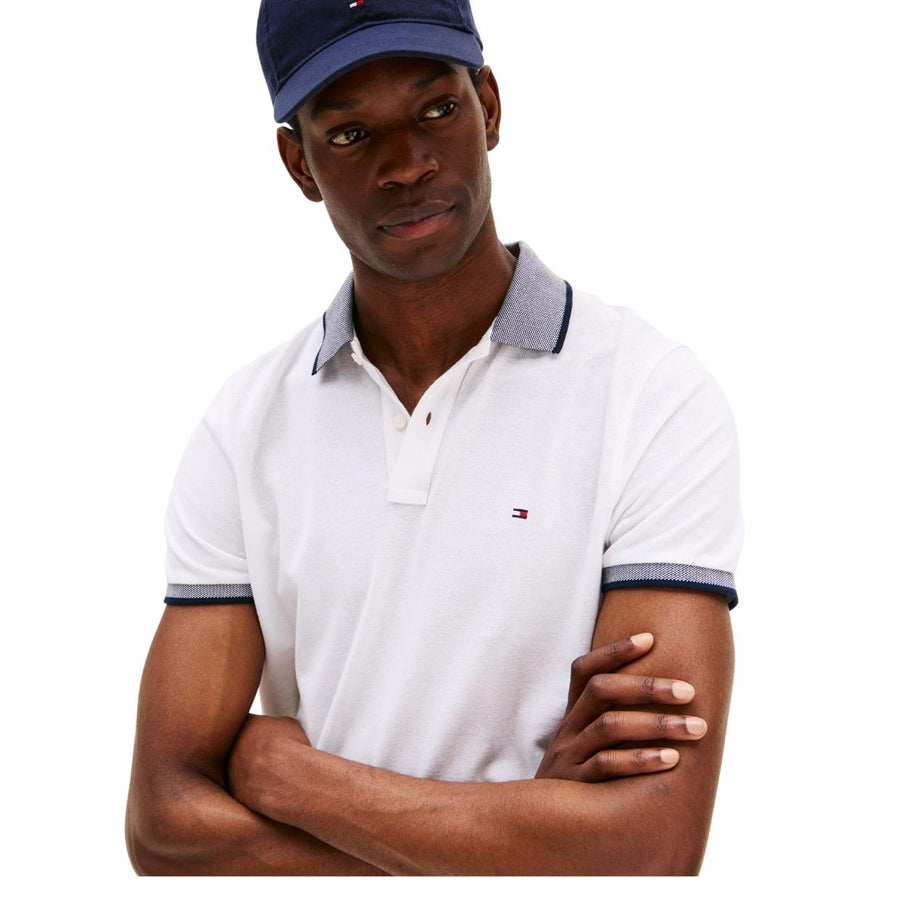 Tommy Hilfiger Regular Fit Linen White Polo Shirt
