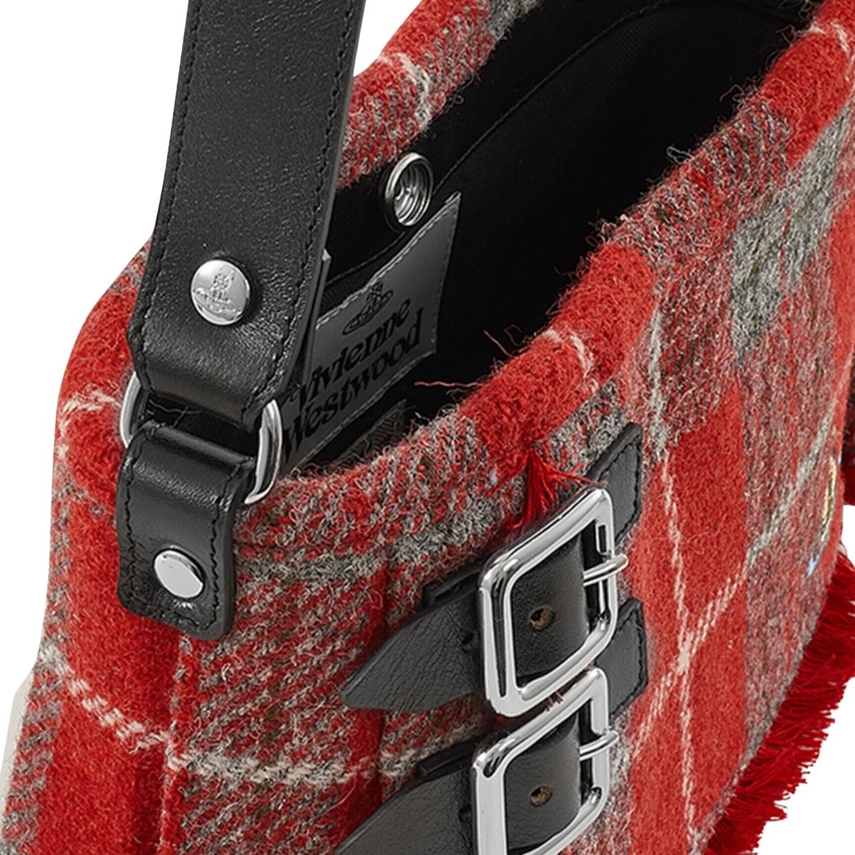 Vivienne Westwood Harris Tweed Tartan Kilt Heather Shoulder Bag Retro Designer Wear