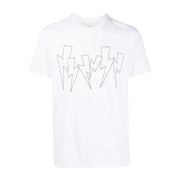 Neil Barrett Jumbled Bolt Embroidered White T-Shirt