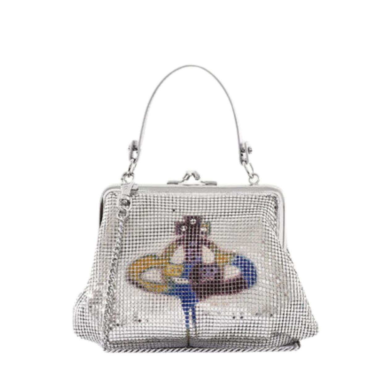 Vivienne Westwood Silver Granny Frame Chain Purse Retro Designer