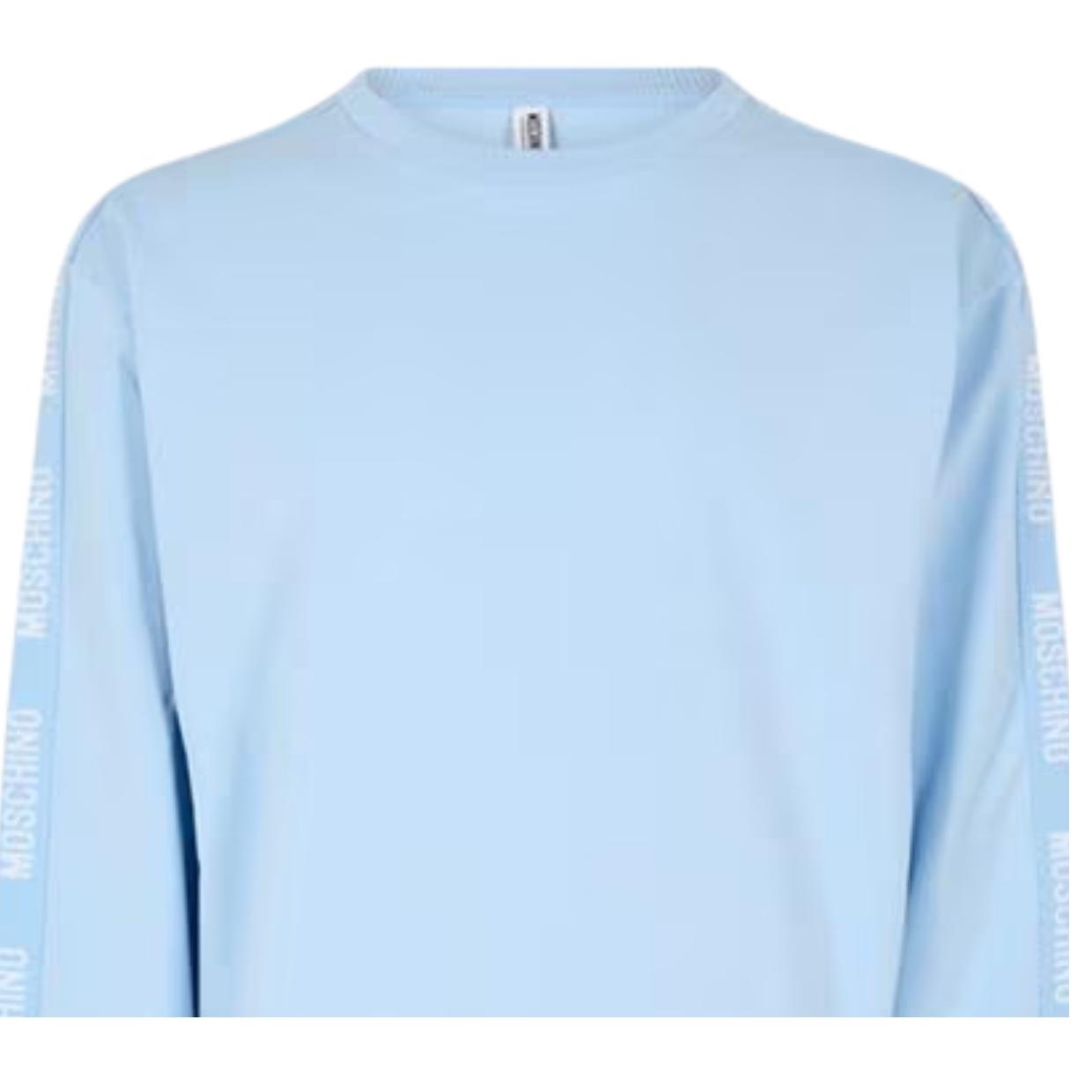 Moschino Underwear Logo Tape Light Blue Sweatshirt