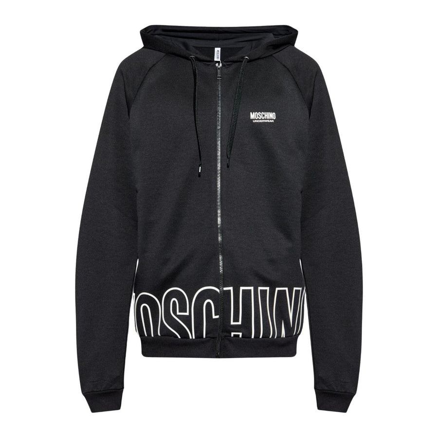 Moschino Underwear Bold Logo Black Zip-Up Hoodie