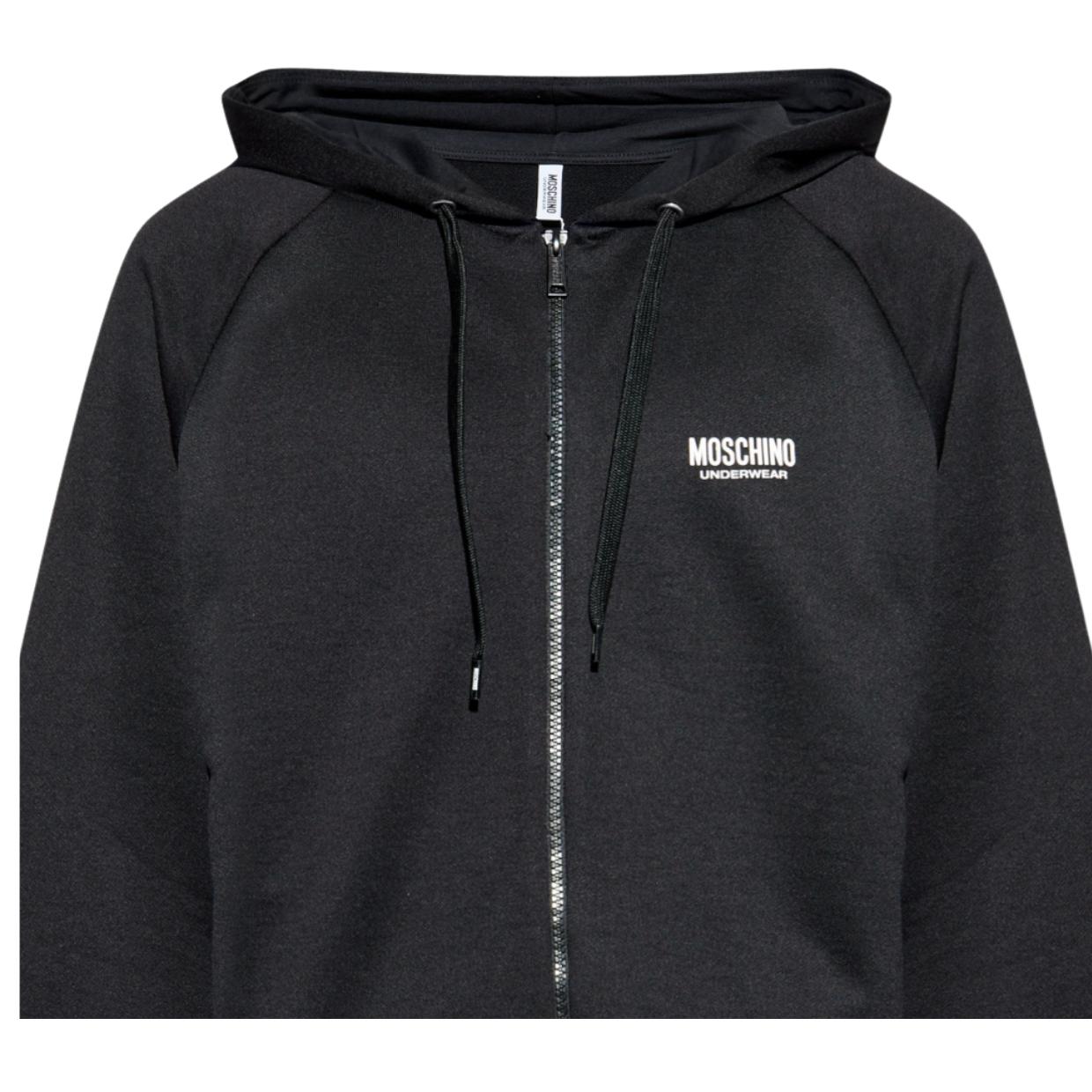 Moschino Underwear Bold Logo Black Zip-Up Hoodie