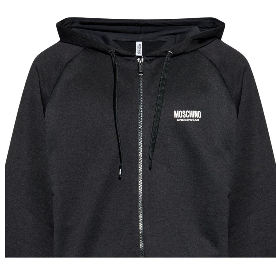 Moschino Underwear Bold Logo Black Zip-Up Hoodie