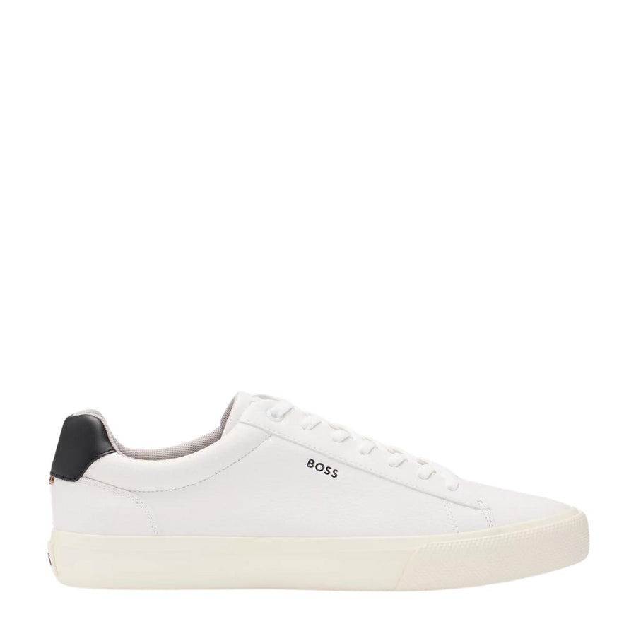 BOSS Aiden Faux Leather White Trainers