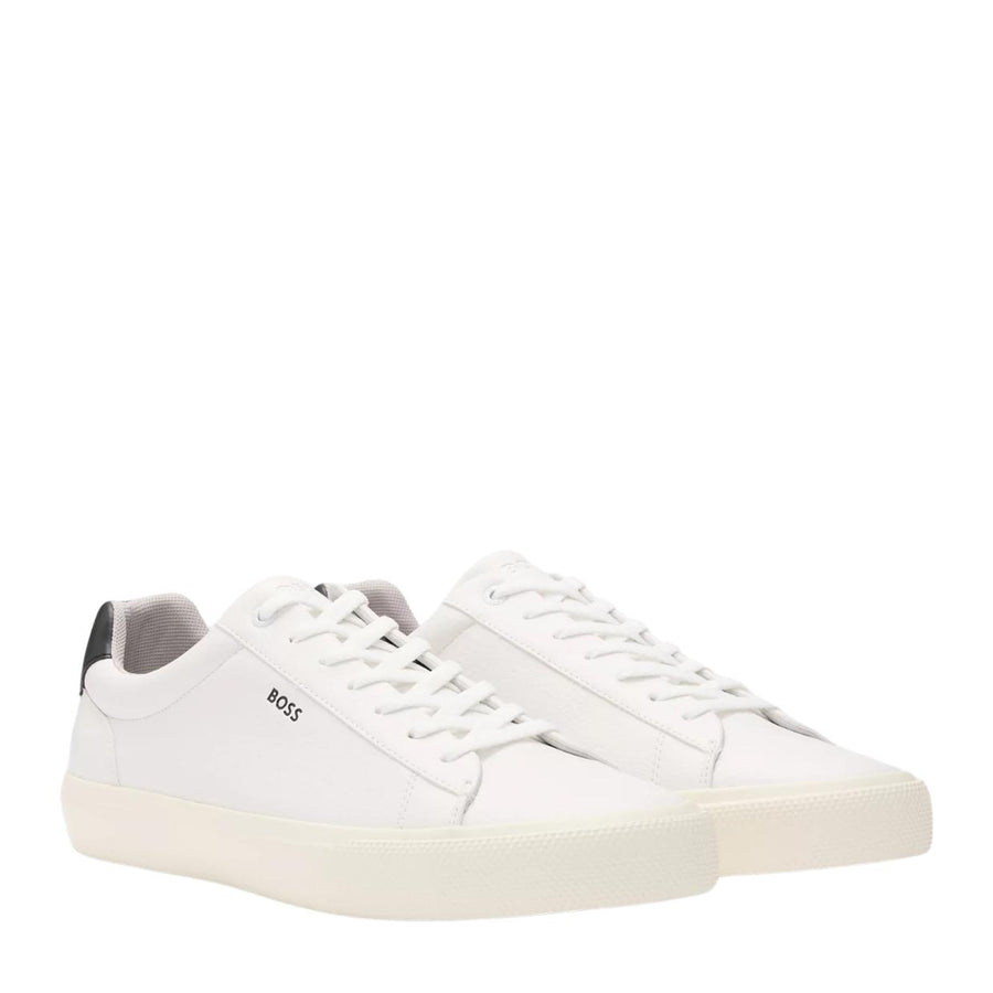 BOSS Aiden Faux Leather White Trainers