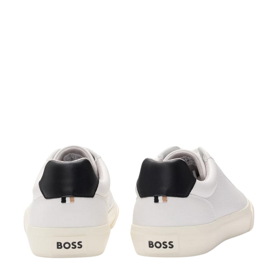BOSS Aiden Faux Leather White Trainers