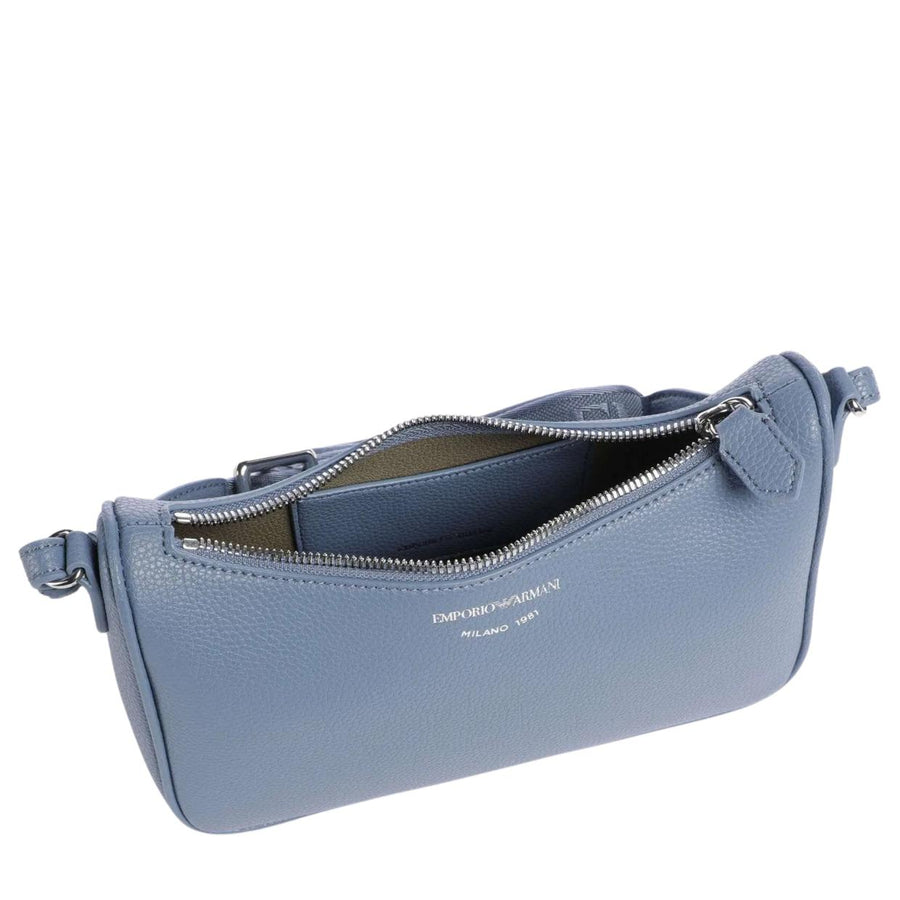 Emporio Armani Print Logo Blue Baguette Bag