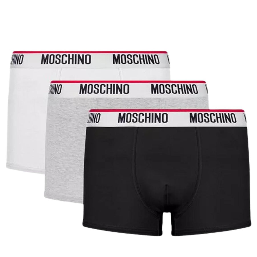 Moschino Logo Tape Black/White/Grey 3 Pack Boxers