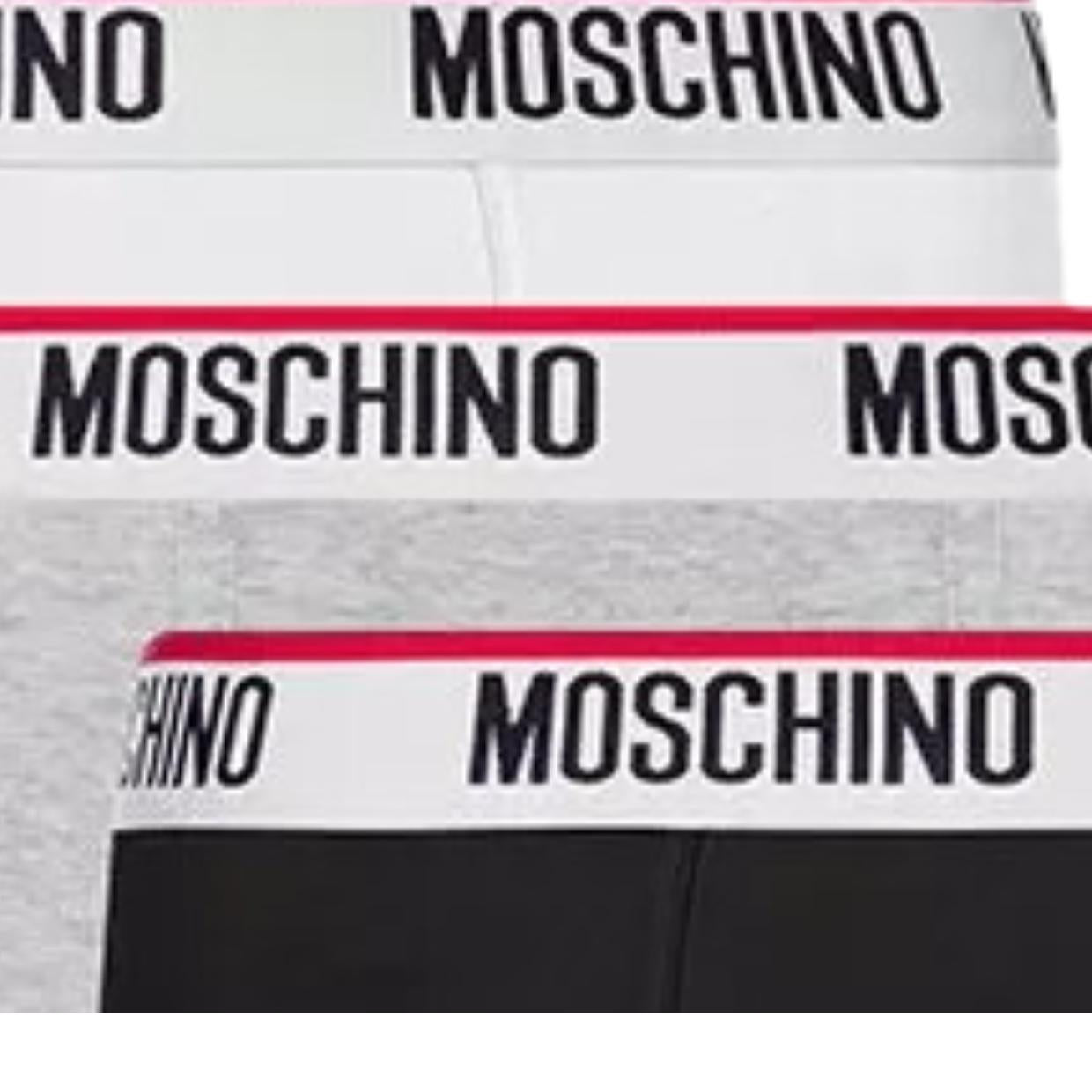 Moschino Logo Tape Black/White/Grey 3 Pack Boxers