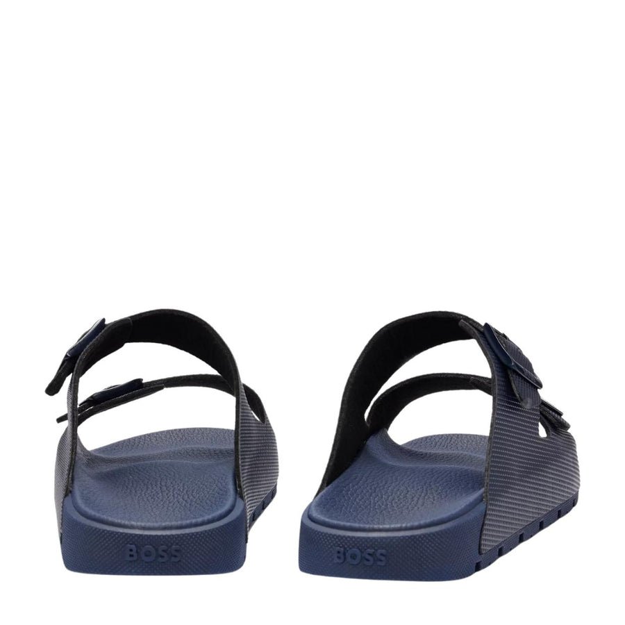 BOSS Navy Double Strap Surfley Sandals